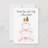 ウェディングケーキデザイン フラワーガール ウェディング 招待状 (正面)