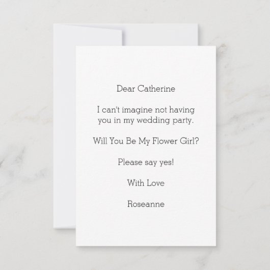 ウェディングケーキデザイン フラワーガール ウェディング 招待状 (裏面)