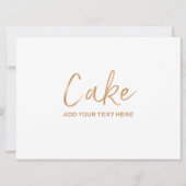 ウェディングケーキフレーバーサイン | おしゃれなゴールドローズ 招待状 (正面)