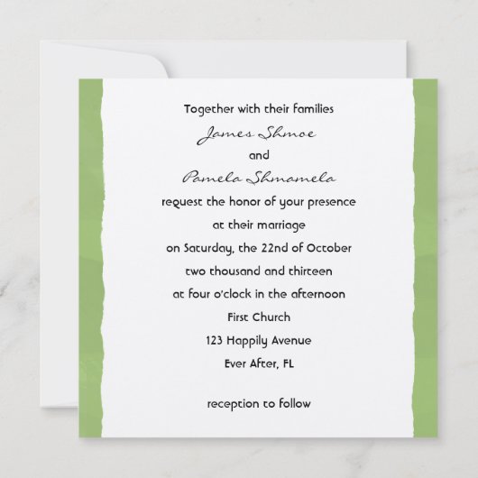 ウェディングケーキ万歳! 面白い結婚発表 セーブザデート (裏面)