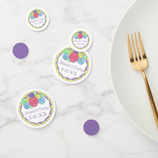 ウェディングケーキ パステルローズ ブライダルシャワー 誕生日 コンフェッティ (グループ)