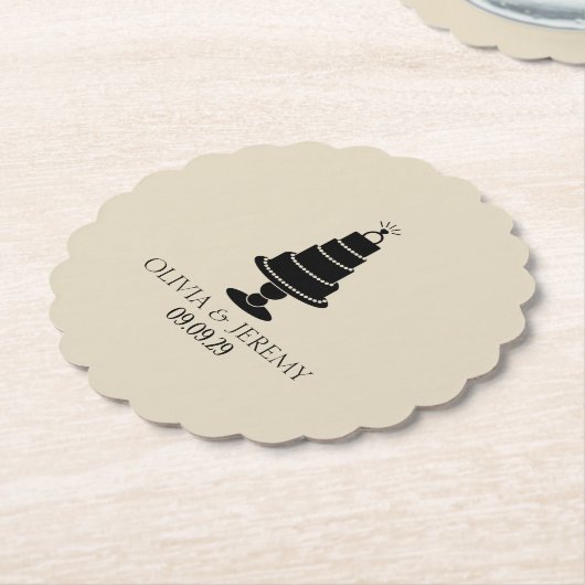 ウェディングケーキ ペーパーコースター (アングル)