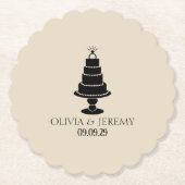 ウェディングケーキ ペーパーコースター (正面)