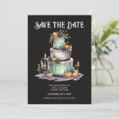 ウェディングケーキ ミント ハロウィン セーブ・ザ・デート 招待状 (スタンド正面)
