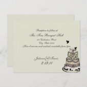 ウェディングケーキ・レセプションカード 招待状 (正面/裏面)