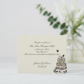 ウェディングケーキ・レセプションカード 招待状 (スタンド正面)