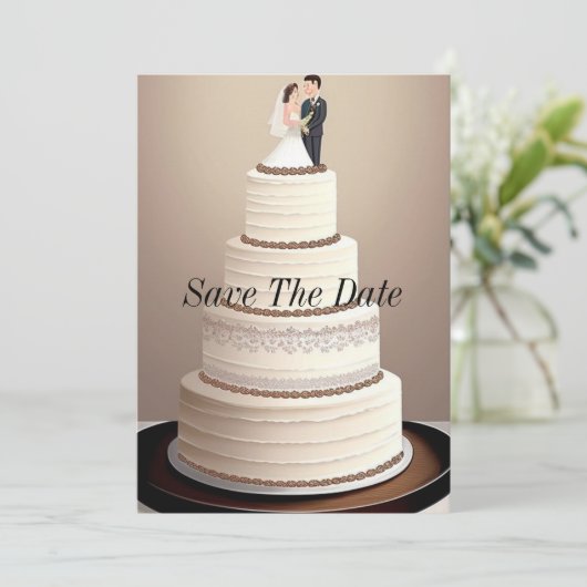 ウェディングケーキ 招待状 (スタンド正面)