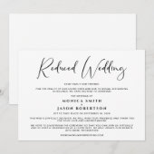 ウェディングゲストリスト縮小のお知らせ エレガント 案内状 (正面/裏面)