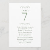 ウェディングゲスト着席リストテーブル番号セージグリーン (裏面)