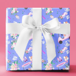 ウェディングゴルフ ブライダルシャワー シームレスパターン ラッピングペーパー