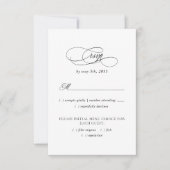 ウェディングサイトのQRコード　ブラック＆ホワイト　食事の選択肢 出欠カード (正面)