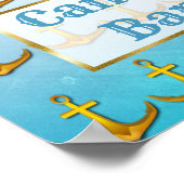 ウェディングサイン キャンディーバー 海洋アクアブルー＆ゴールド ポスター (角)