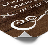 ウェディングサイン - 愛する記憶 ラスティックウェディングシグ ポスター (角)