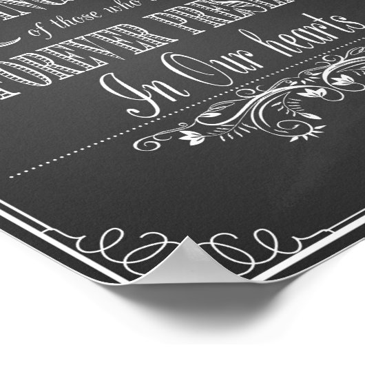 ウェディングサイン　愛する記憶　ヴィンテージ　チョークボード ポスター (角)