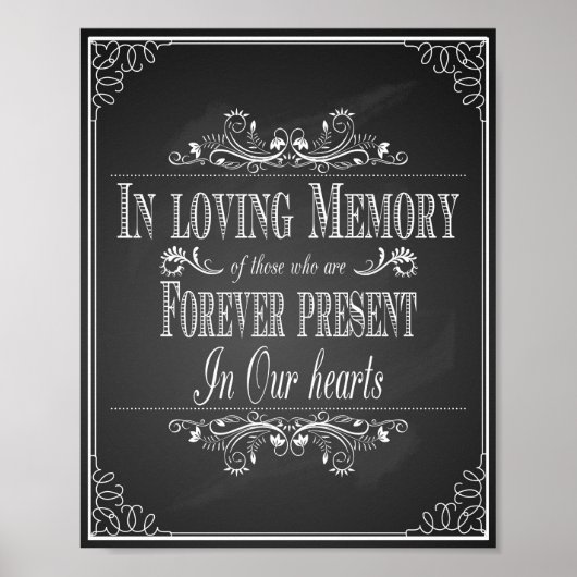 ウェディングサイン 愛する記憶 ヴィンテージ チョークボード ポスター (正面)