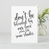 ウェディングサングラスプレゼント お手頃 プレート看板 招待状 (スタンド正面)