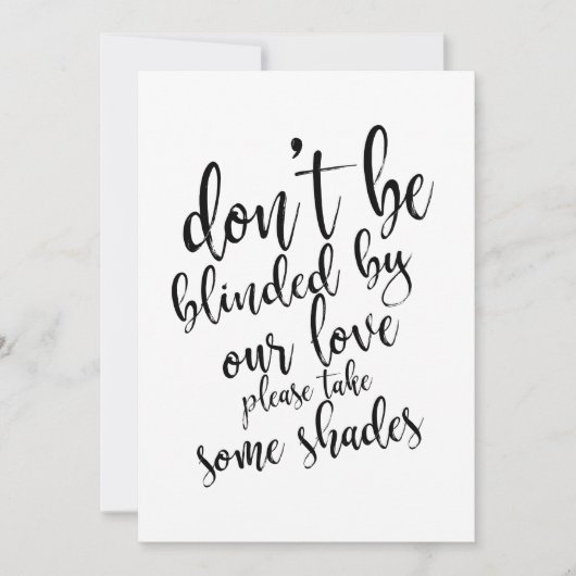 ウェディングサングラスプレゼント お手頃 看板 招待状 (正面)