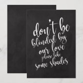 ウェディングサングラス ファブレス 安い 黒板看板 招待状 (正面/裏面)