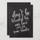 ウェディングサングラス ファブ  安い 黒板看板 招待状 (正面/裏面)