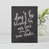 ウェディングサングラス ファブ 激安 黒板看板 招待状 (スタンド正面)