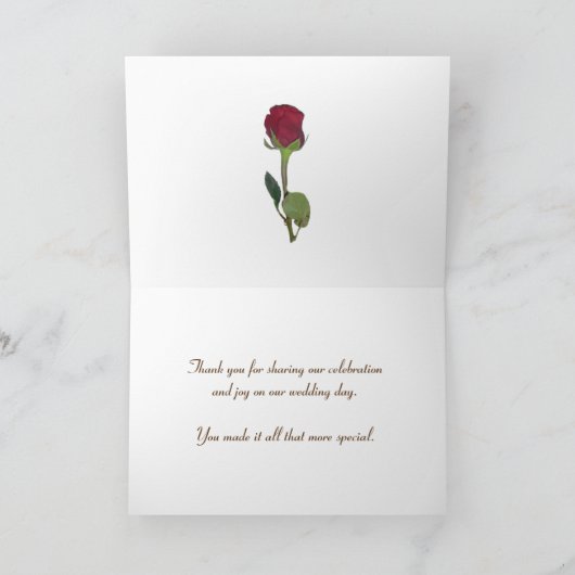 ウェディングサンドハート シルエット 新婚夫婦, 結婚式 サンキューカード (内部)