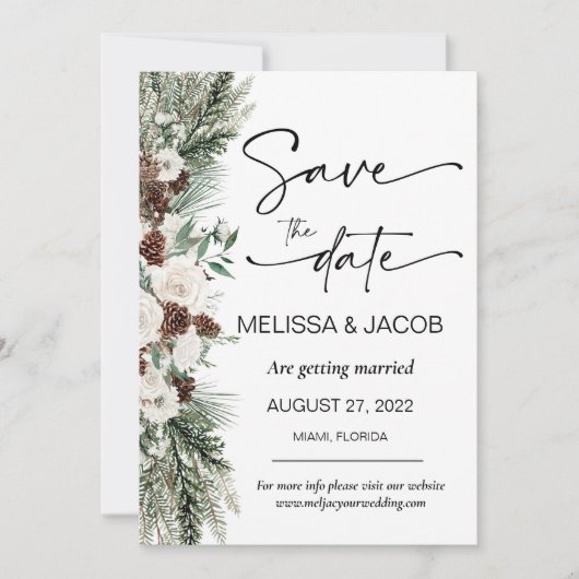 ウェディングザデイトウィンターヴィンテージクラシックミニム 招待状 (正面)