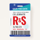 ウェディングザデイトオリジナルスキーリフトチケット バッジ (正面)