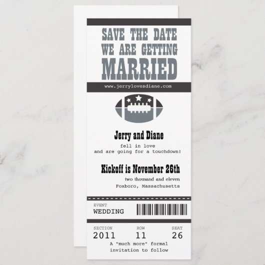 ウェディングザデイトサッカーチケット セーブザデート (正面/裏面)