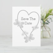 ウェディングザデイトシルバーハート蝶 案内状 (スタンド正面)