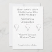 ウェディングザデイトシルバーハート蝶 案内状 (裏面)