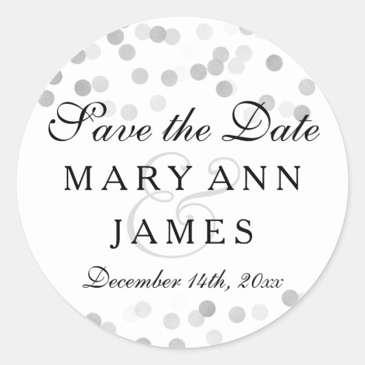 ウェディングザデイトシルバーフォイルグリッターライト ラウンドシール (正面)