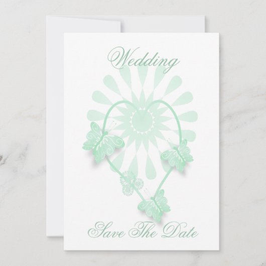 ウェディングザデイトペパーミントバタフライハート セーブザデート (正面)