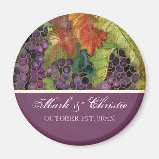 ウェディングザデイトマグネット秋のグレープリーフ マグネット (正面)