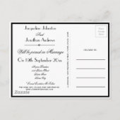 ウェディングザデイトB&Wシックエレガント保存 インビテーションポストカード (裏面)