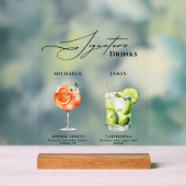 ウェディングシグネチャードリンク50+水彩カクテル アクリルサイン (ニュートラル)