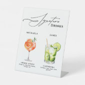 ウェディングシグネチャードリンク50+水彩カクテル 台座サイン (正面)