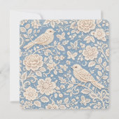 ウェディングシノワズリの鳥と花の模様 招待状 (裏面)