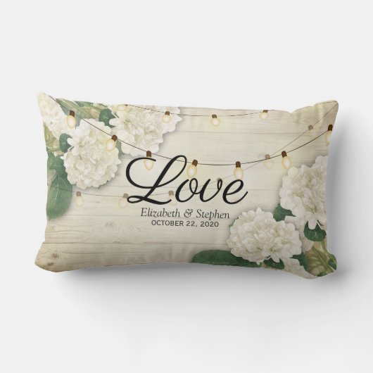 ウェディングシャワーあじさい花ひもライトウッド ランバークッション (裏面)