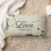 ウェディングシャワーあじさい花ひもライトウッド ランバークッション (ブランケット)