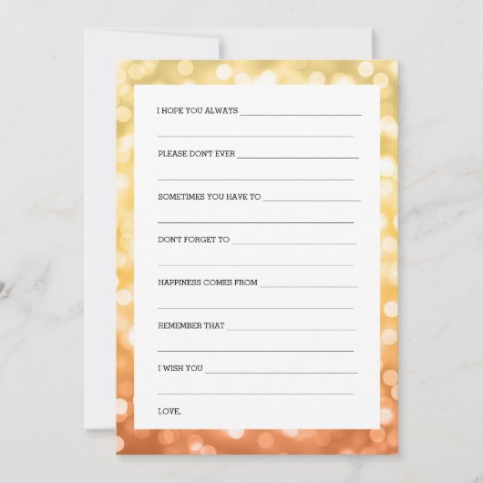 ウェディングシャワーが秋を願う/秋グリッター灯 招待状 (正面)