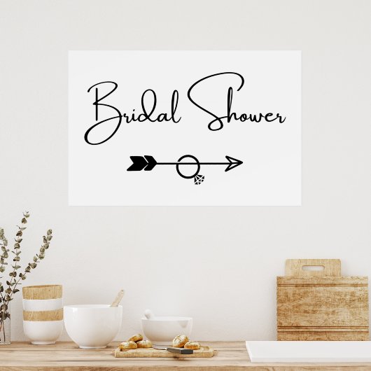 ウェディングシャワーこちらへ矢印ポスター ポスター (キッチン)