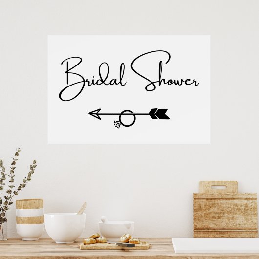 ウェディングシャワーこちらへ矢印 ポスター (キッチン)