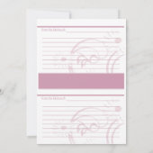 ウェディングシャワーとピンクの料理のレシピカード (裏面)