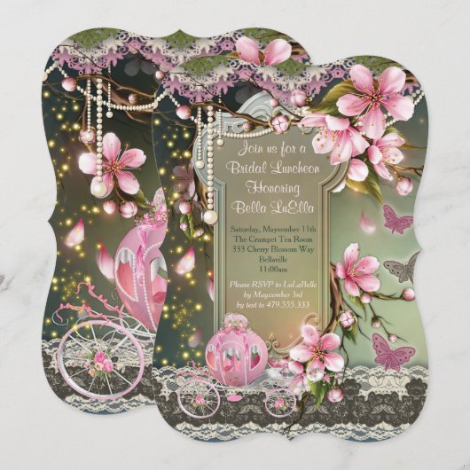 ウェディングシャワーとランチョンの招待状 招待状 (正面/裏面)