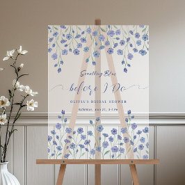 ウェディングシャワーにぴったりな花の装飾「Something Blue Before I Do」 アクリルサイン