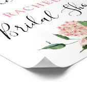 ウェディングシャワーのお出迎え ピンクのバラ 水彩 おしゃれ ポスター (角)