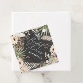 ウェディングシャワーのお礼の現代的なパンパスグラスと葉 フェイバータグ (インサイチュ)