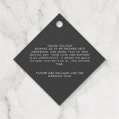 ウェディングシャワーのお礼の現代的なパンパスグラスと葉 フェイバータグ (裏面)