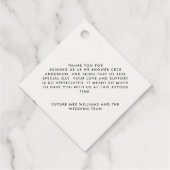 ウェディングシャワーのお礼の現代的なパンパスグラスと葉 フェイバータグ (裏面)