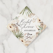 ウェディングシャワーのお礼の現代的なパンパスグラスと葉 フェイバータグ (正面)